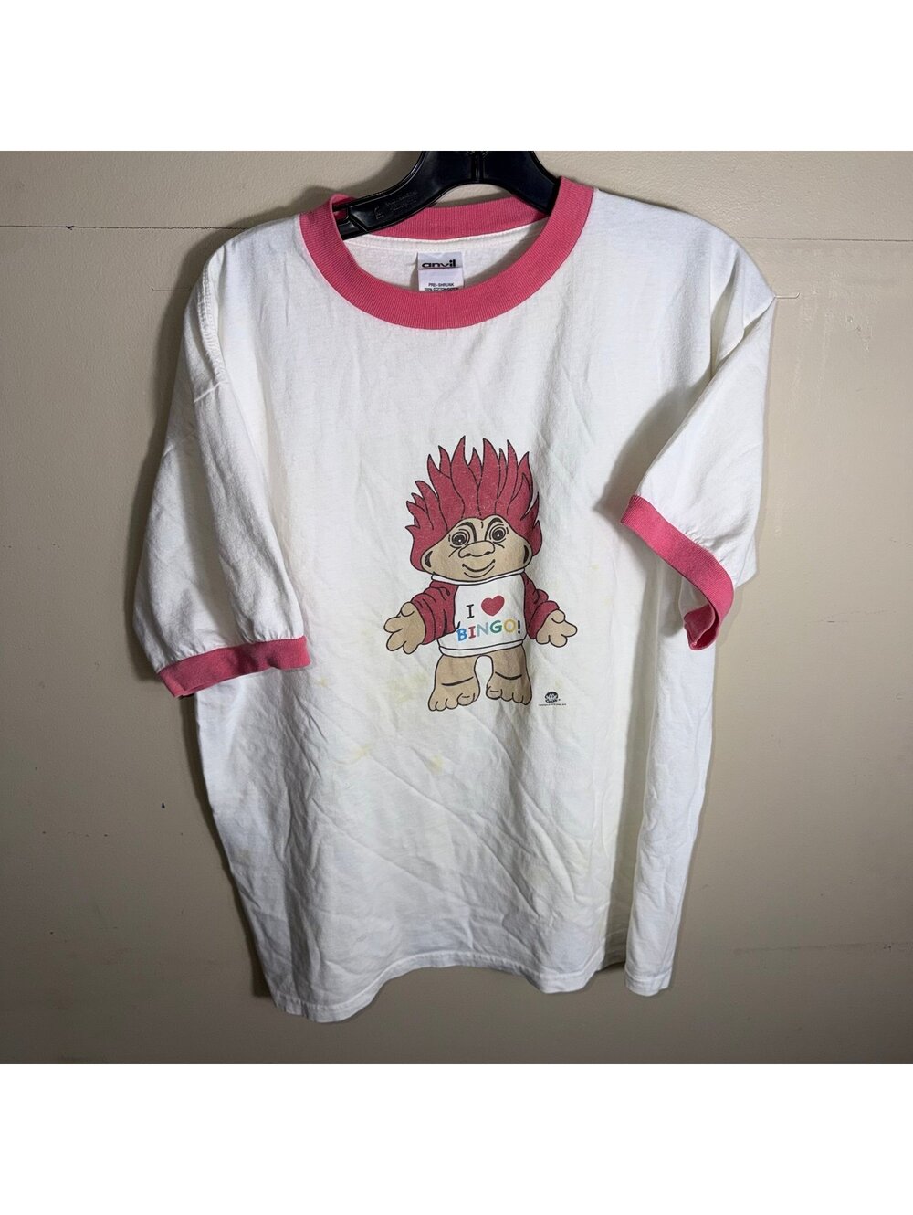 Vintage I Love Bingo Troll T-Shirt 2010 Anvil Mens LG Vtg y2k 90s Rare